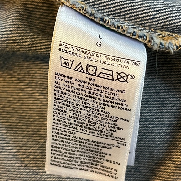 GAP women’s long oversize cinched waist denim jean jacket large NWT - Picture 7 of 11